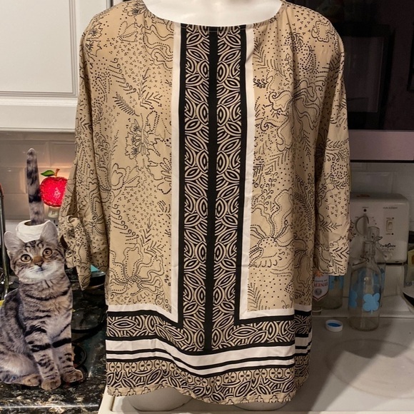 Z womens Dana Buchman 3/4 tie sleeve regular size blouse size XL - Picture 1 of 5